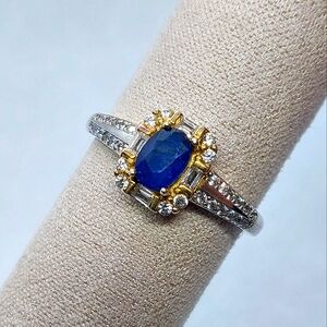 ♥️SOLD♥️1.2ct Elegant September Blue Sapphire Ring In Sterling Silver